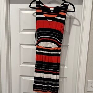 Merona Orange and Black Sleeveless Sheath Dress
